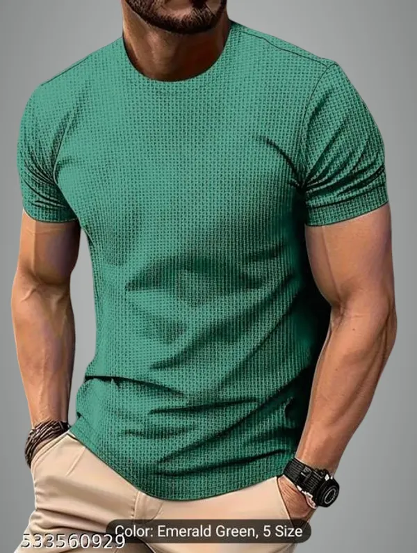 Green_Cotton_Blend_Premium_T_Shirt_For_Men