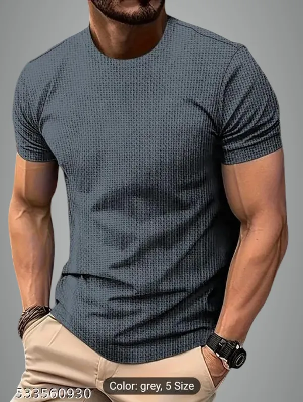Grey_Cotton_Blend_Premium_T_Shirt_For_Men