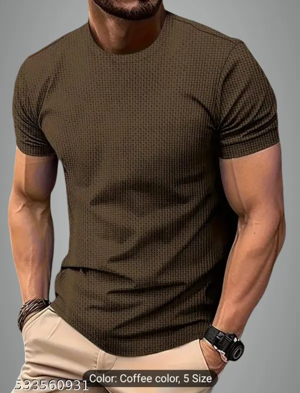 Brown_Cotton_Blend_Premium_T_Shirt_For_Men