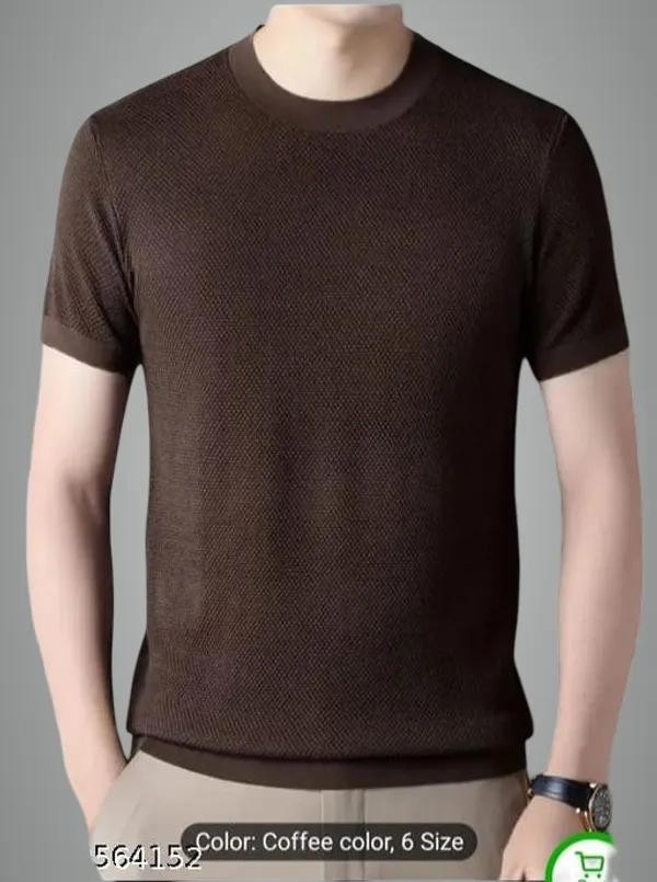 Brown_Cotton_Blend_Premium_T_Shirt_For_Men