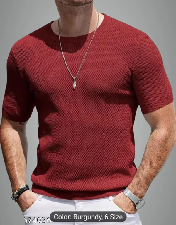 Maroon_Cotton_Blend_Premium_T_Shirt_For_Men