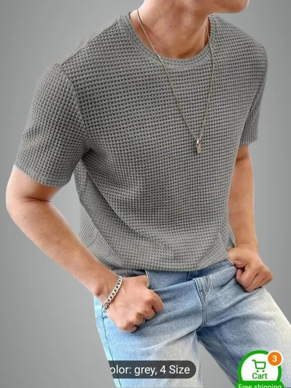 Grey_Cotton_Blend_Premium_T_Shirt_For_Men