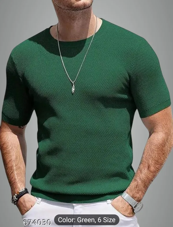 Green_Cotton_Blend_Premium_T_Shirt_For_Men