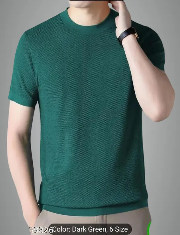 Green_Cotton_Blend_Premium_T_Shirt_For_Men