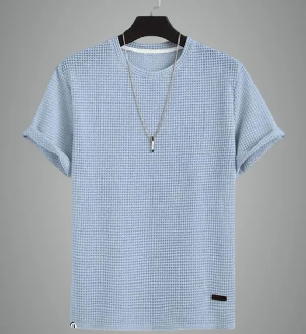 Sky_Blue_Cotton_Blend_Premium_T_Shirt_For_Men