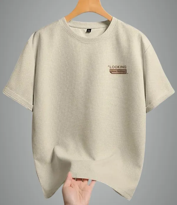 Beige_Cotton_Blend_Premium_T_Shirt_For_Men