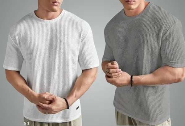 Grey_And_White_Cotton_Blend_Premium_T_Shirt_For_Men