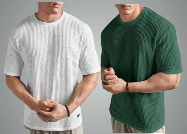 Green_And_White_Cotton_Blend_Premium_T_Shirt_For_Men