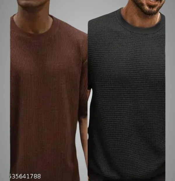 Brown_And_Black_Cotton_Blend_Premium_T_Shirt_For_Men
