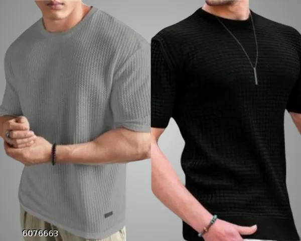 Black_And_Grey_Cotton_Blend_Premium_T_Shirt_For_Men