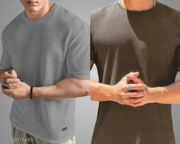 Grey_And_Brown_Cotton_Blend_Premium_T_Shirt_For_Men