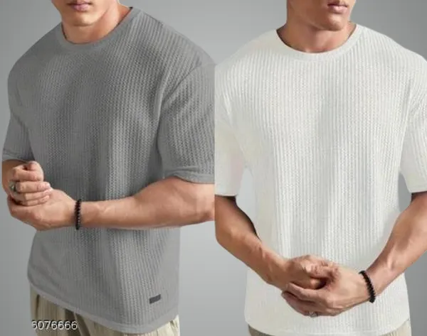 Grey_And_White_Cotton_Blend_Premium_T_Shirt_For_Men