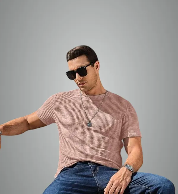 Peach_Cotton_Blend_Premium_T_Shirt_For_Men