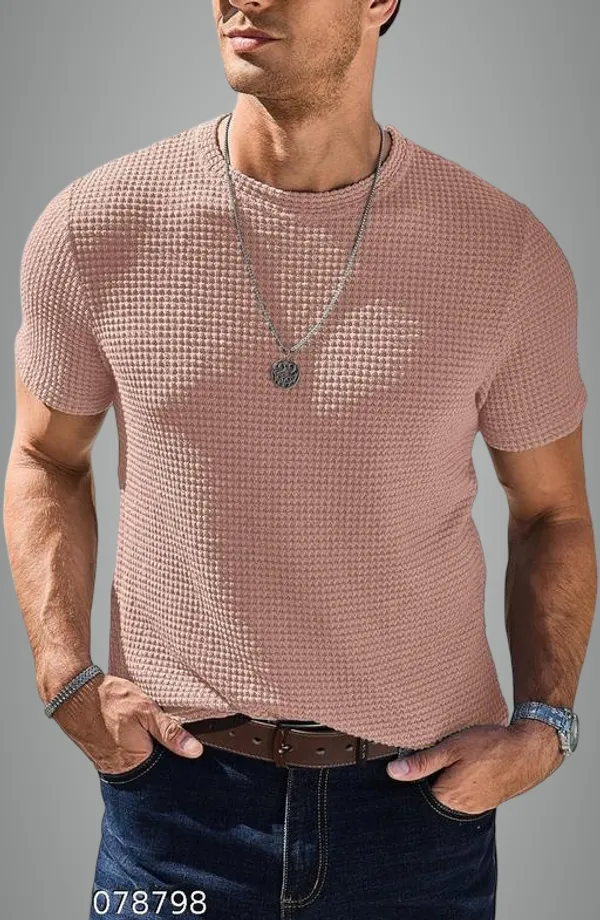 Peach_Cotton_Blend_Premium_T_Shirt_For_Men