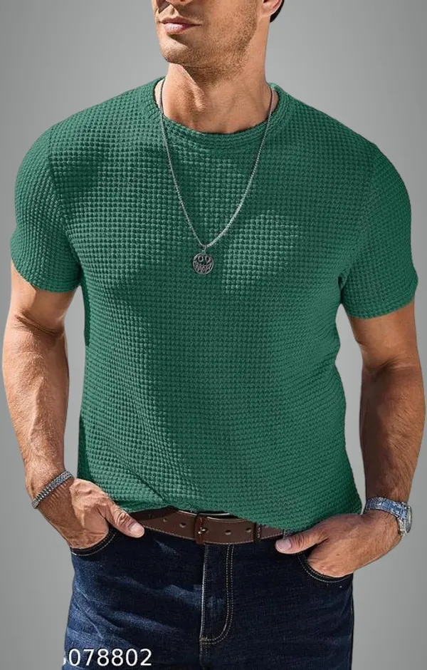 Green_Cotton_Blend_Premium_T_Shirt_For_Men