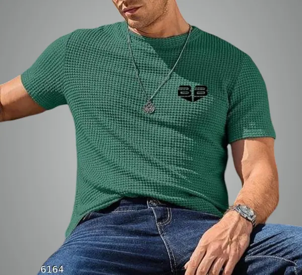 Green_Cotton_Blend_Premium_T_Shirt_For_Men