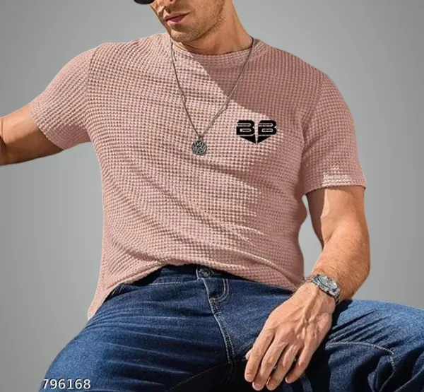 Pink_Cotton_Blend_Premium_T_Shirt_For_Men