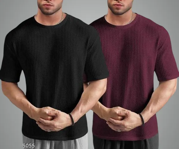 Black_And_Maroon_Cotton_Blend_Premium_T_Shirt_For_Men