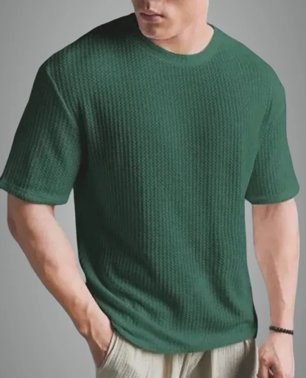 Green_Cotton_Blend_Premium_T_Shirt_For_Men
