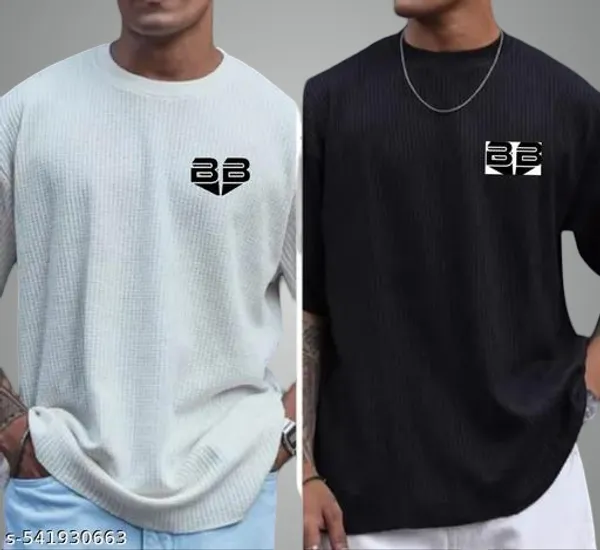 Black_And_White_Cotton_Blend_Premium_T_Shirt_For_Men