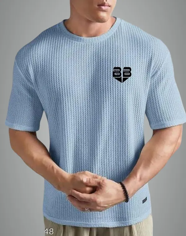 Sky_Blue_Cotton_Blend_Premium_T_Shirt_For_Men
