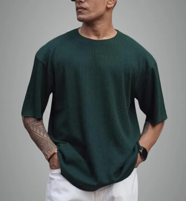 Green_Cotton_Blend_Premium_T_Shirt_For_Men