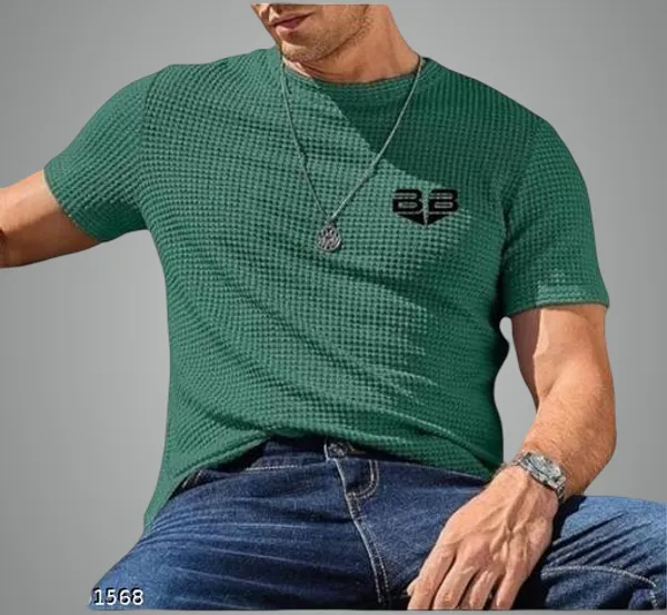 Green_Cotton_Blend_Premium_T_Shirt_For_Men