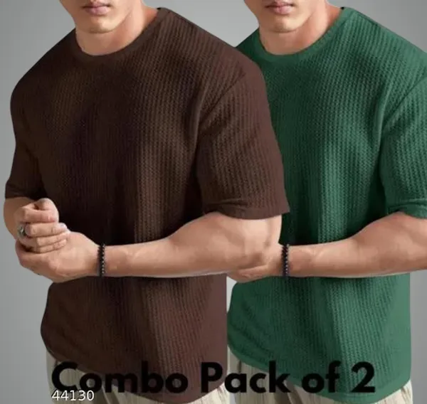 Brown_And_Green_Cotton_Blend_Premium_T_Shirt_For_Men