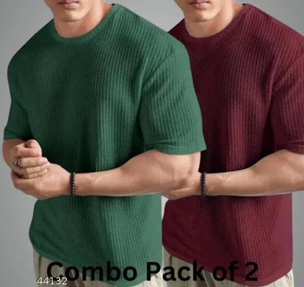 Green_And_Maroon_Cotton_Blend_Premium_T_Shirt_For_Men