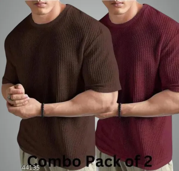 Brown_And_Maroon_Cotton_Blend_Premium_T_Shirt_For_Men