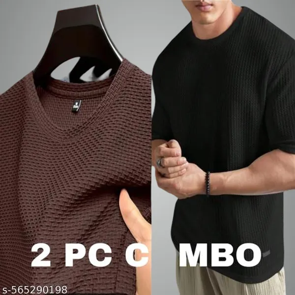 Brown_And_Black_Cotton_Blend_Premium_T_Shirt_For_Men