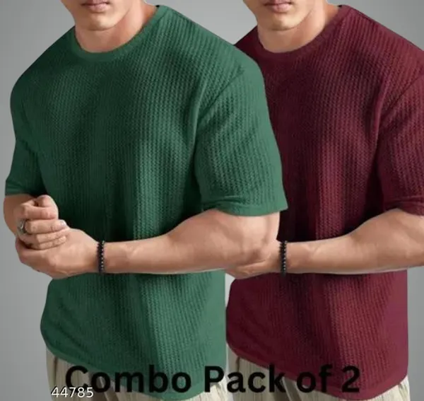 Green_And_Maroon_Cotton_Blend_Premium_T_Shirt_For_Men
