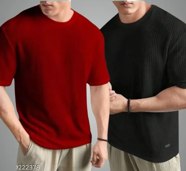 Black_And_Red_Cotton_Blend_Premium_T_Shirt_For_Men