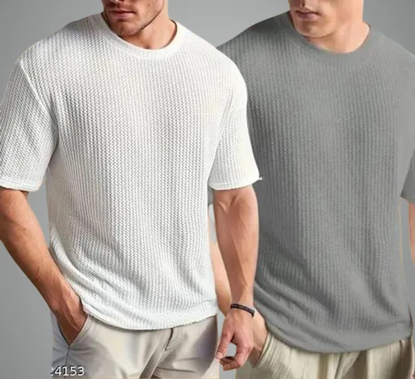 White_And_Grey_Cotton_Blend_Premium_T_Shirt_For_Men