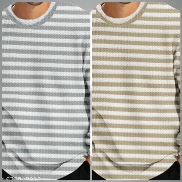 Grey_And_Yellow_Cotton_Blend_Premium_Winter_Full_Waffle_T_Shirt_For_Men