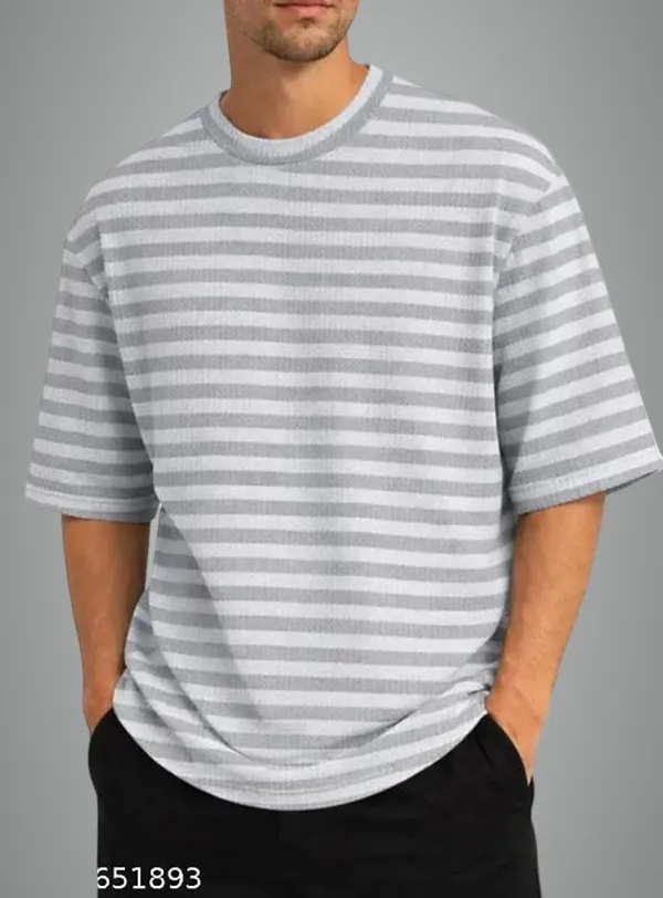 Grey_Cotton_Blend_Premium_Stripes_Half_Sleeve_T_Shirt_For_Men