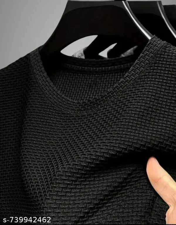 Black_Cotton_Blend_Premium_Stripes_Half_Sleeve_T_Shirt_For_Men