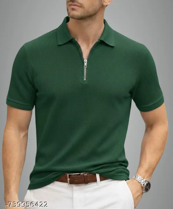 Green_Cotton_Blend_Premium_T_Shirt_For_Men