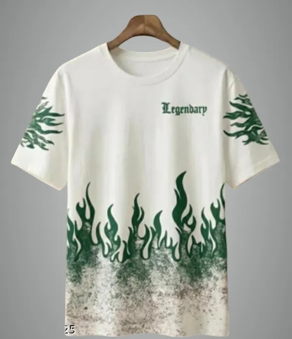 White_Cotton_Blend_Premium_Stripes_Half_Sleeve_T_Shirt_For_Men