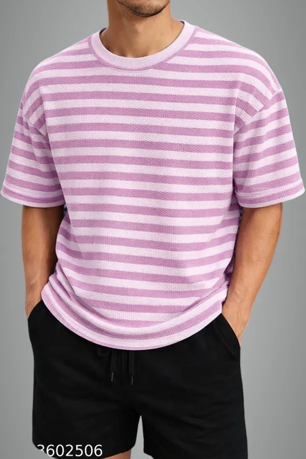 Pink_Cotton_Blend_Premium_T_Shirt_For_Men