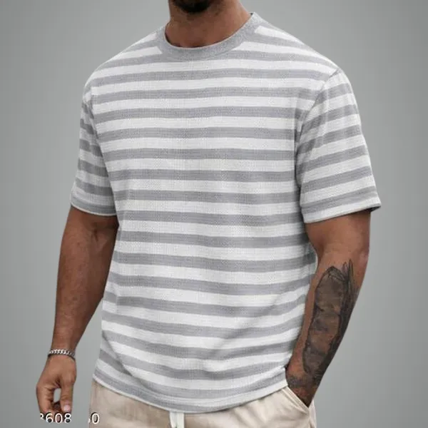 Grey_Cotton_Blend_Premium_T_Shirt_For_Men