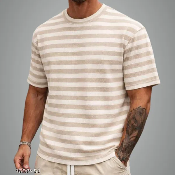Yellow_Cotton_Blend_Premium_T_Shirt_For_Men