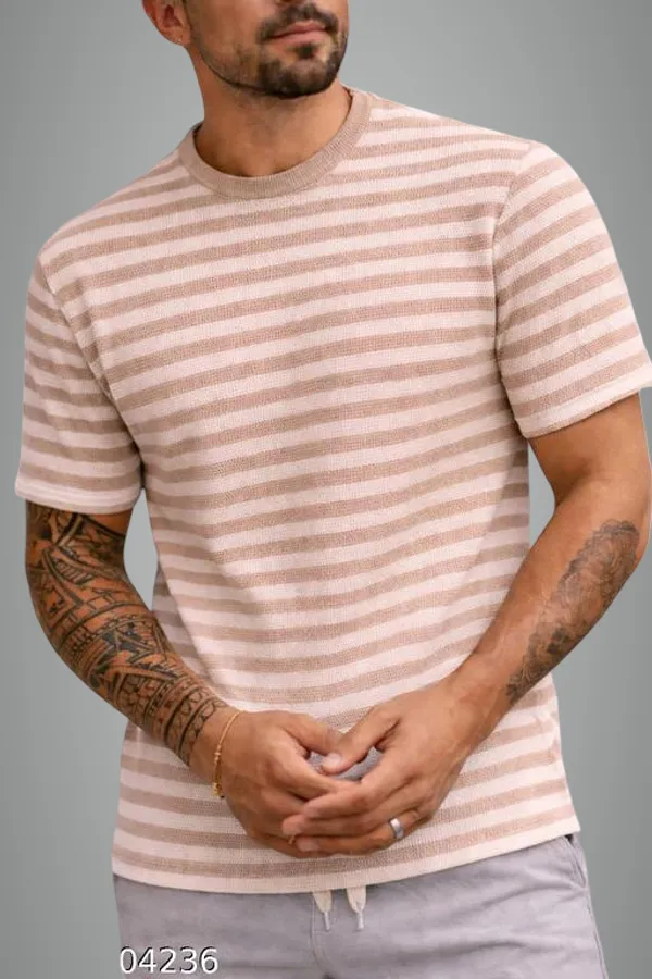 Light_Brown_And_White_Cotton_Blend_Premium_T_Shirt_For_Men