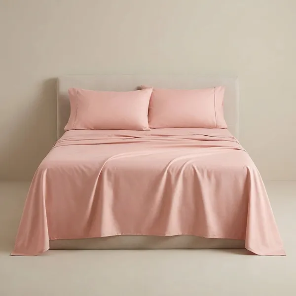 Peach_100%_Egyptian_Cotton_Solid_Premium_Flat_Sheet,_Pillowcase_Pack_Of_3