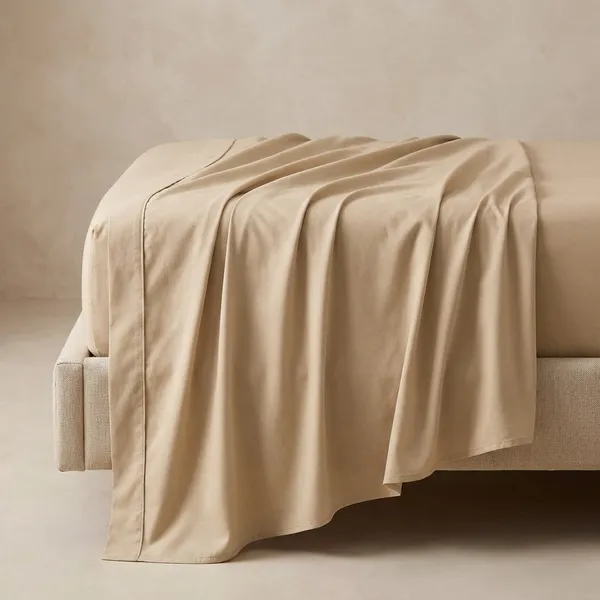 Beige_100%_Egyptian_Cotton_Solid_Premium_Flat_Sheet,_Pillowcase_Pack_Of_3