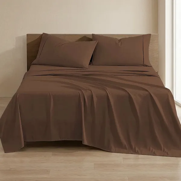 Chocolate_100%_Egyptian_Cotton_Solid_Premium_Flat_Sheet,_Pillowcase_Pack_Of_3
