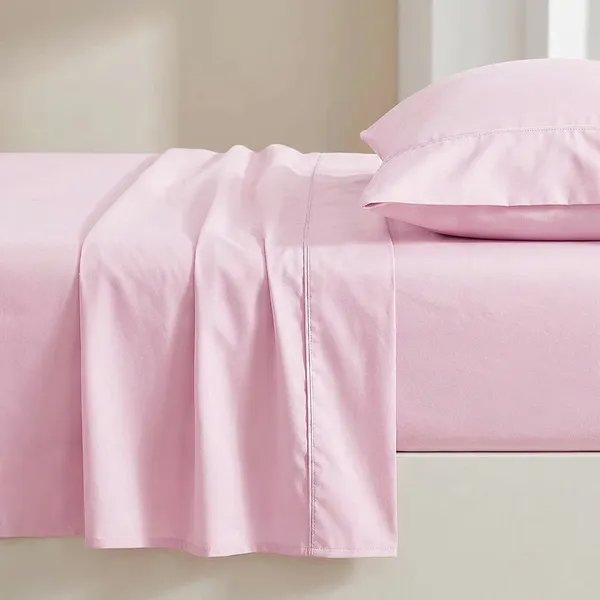 Pink_100%_Egyptian_Cotton_Solid_Premium_Flat_Sheet,_Pillowcase_Pack_Of_3