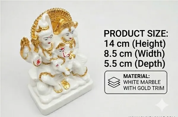 Shiv_Parivar_White_Gold_Marble_Statue_–_Gold_&_White_Finish_Shiv_Parivar_Idol