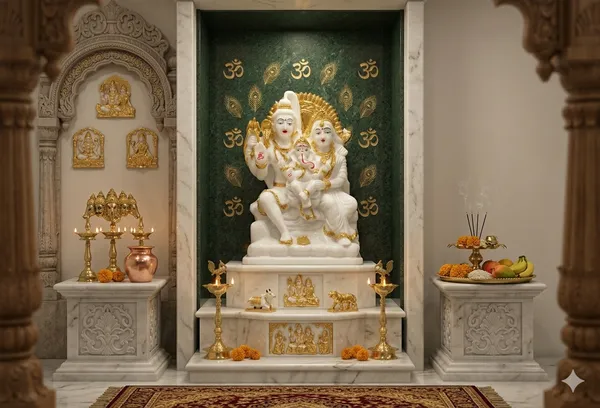 Shiv_Parivar_White_Gold_Marble_Statue_–_Gold_&_White_Finish_Shiv_Parivar_Idol