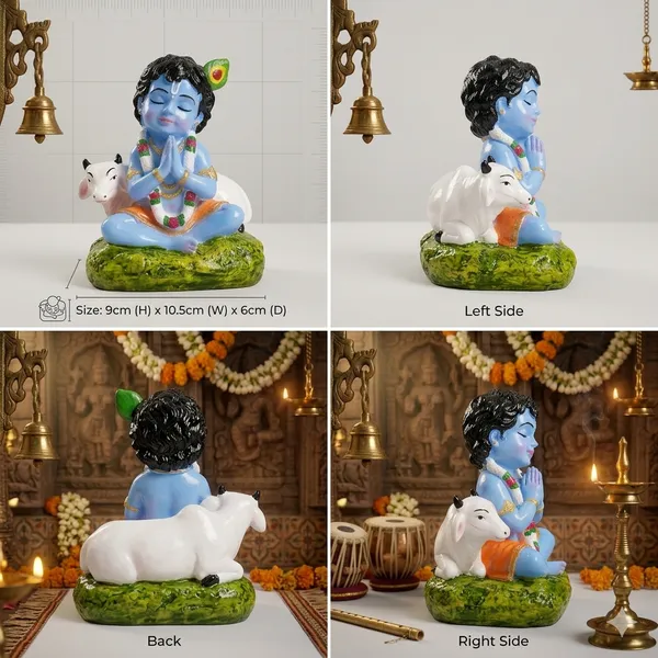Multicolor_Lord_Krishna_Idol_Sitting_Posture_With_Cow